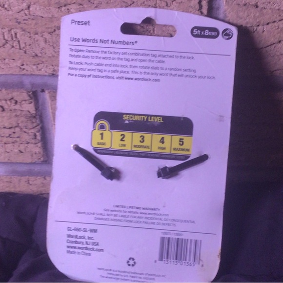 Word lock bike chain lock - Picture 3 of 3